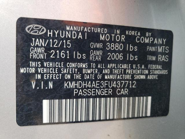 2015 HYUNDAI ELANTRA SE - KMHDH4AE3FU437712