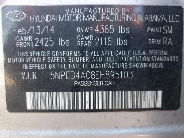 VIN 5NPEB4AC8EH895103 2014 Hyundai Sonata, Gls no.13