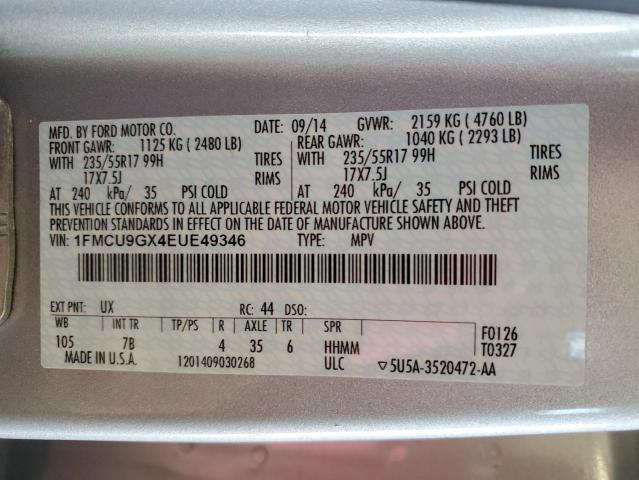 VIN 1FMCU9GX4EUE49346 2014 Ford Escape, SE no.12