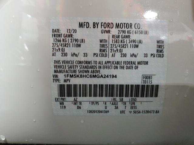 2021 FORD EXPLORER P - 1FM5K8HC6MGA24194