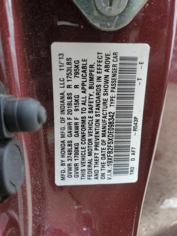 VIN 19XFB2F5XDE098342 2013 Honda Civic, LX no.13