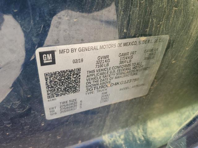 2019 GMC SIERRA K15 - 3GTU9DED4KG123759