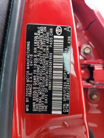 2016 TOYOTA YARIS L - VNKKTUD39GA067669