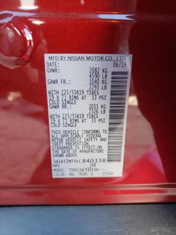 2019 NISSAN ROGUE S - 5N1AT2MT4KC840338