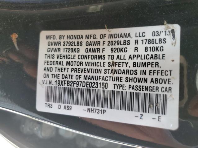 VIN 19XFB2F97DE023150 2013 Honda Civic, Exl no.12