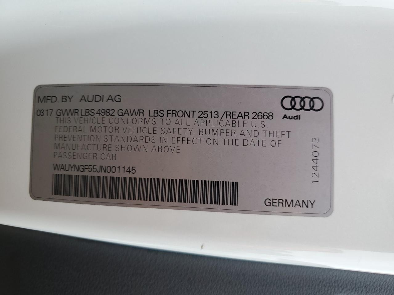 Lot #2979336769 2018 AUDI A5 PREMIUM