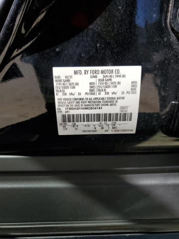 2021 FORD EXPLORER L - 1FMSK8FH0MGB34143