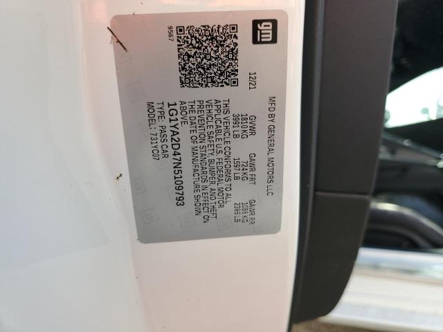 2022 CHEVROLET CORVETTE S - 1G1YA2D47N5109793