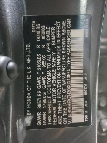 2019 HONDA CIVIC LX - SHHFK7H30KU213674