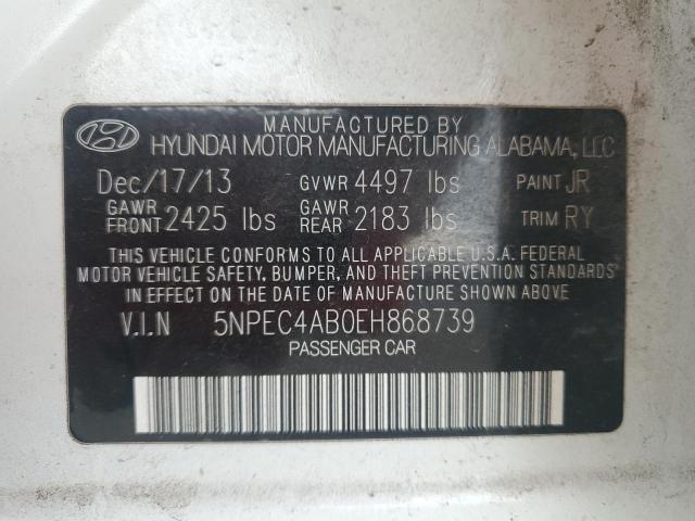 VIN 5NPEC4AB0EH868739 2014 Hyundai Sonata, SE no.12