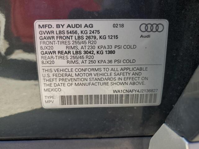 2018 AUDI Q5 PRESTIG WA1CNAFY4J2136827