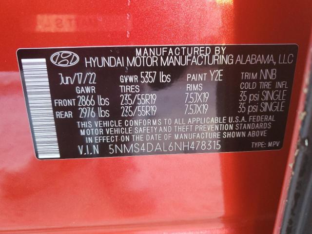 2022 HYUNDAI SANTA FE L - 5NMS4DAL6NH478315