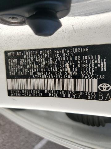 VIN 5YFBURHE5FP321502 2015 Toyota Corolla, L no.12