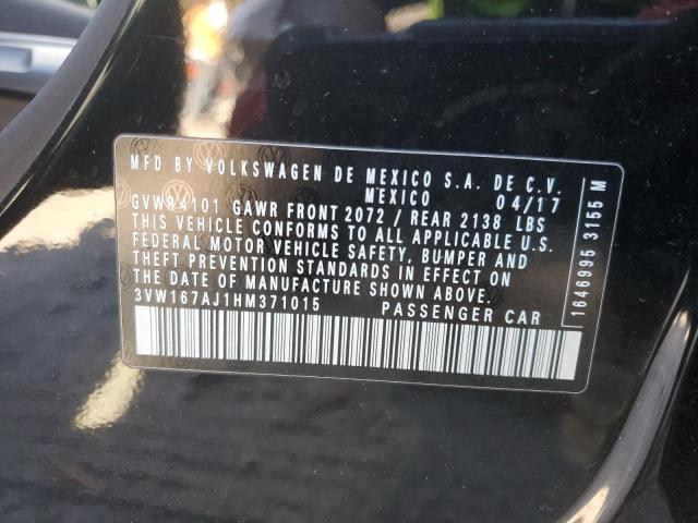 2017 VOLKSWAGEN JETTA S - 3VW167AJ1HM371015