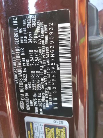 2017 KIA SORENTO EX - 5XYPHDA57HG290932
