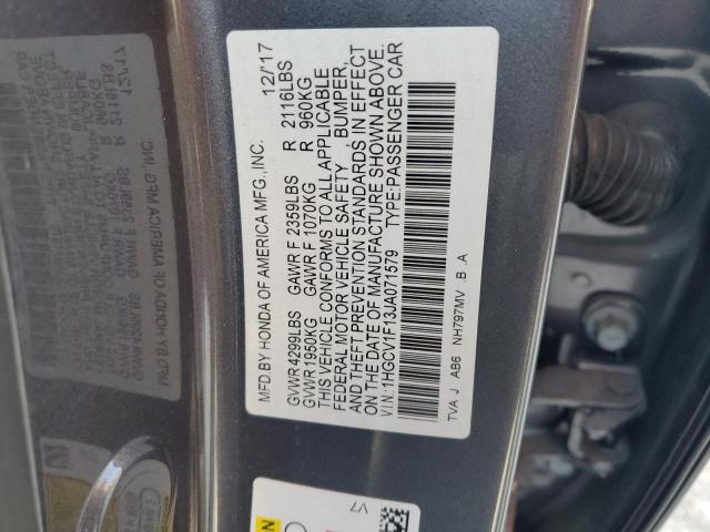 VIN 1HGCV1F13JA071579 2018 Honda Accord, LX no.13