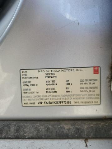 2015 TESLA MODEL S 85 5YJSA1H2XFFP73196