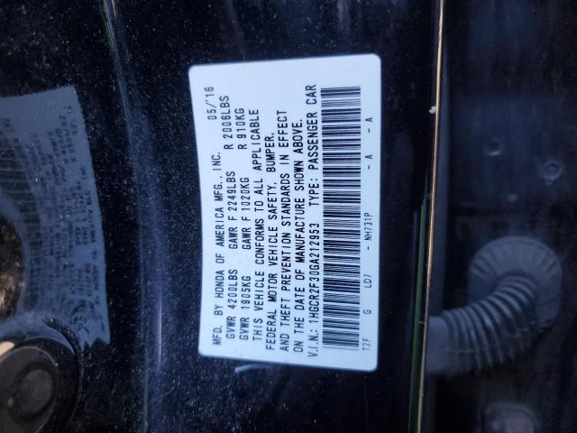 VIN 1HGCR2F30GA212953 2016 Honda Accord, LX no.12