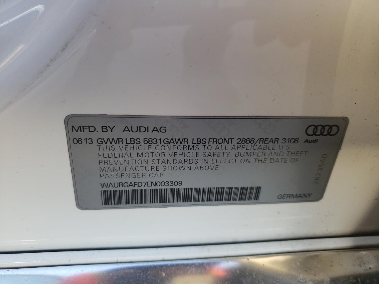 Lot #2923264539 2014 AUDI A8 L QUATT