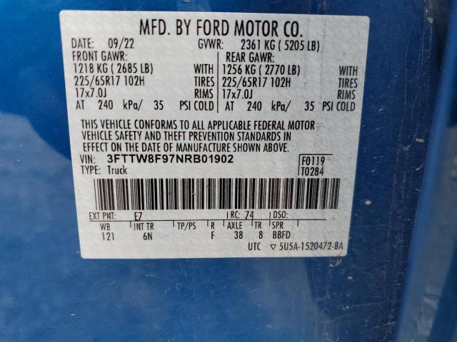 2022 FORD MAVERICK 3FTTW8F97NRB01902
