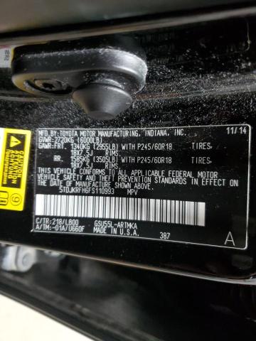 VIN 5TDJKRFH6FS110993 2015 Toyota Highlander, Xle no.13