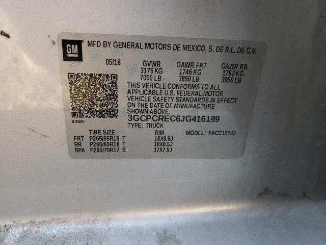 2018 CHEVROLET 1500 - 3GCPCREC6JG416189