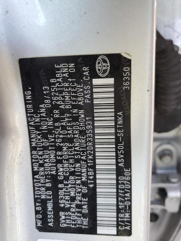 VIN 4T4BF1FK2DR335931 2013 Toyota Camry, L no.12