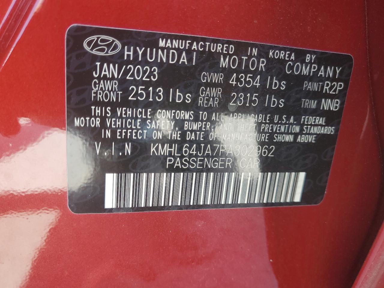 Lot #2981711764 2023 HYUNDAI SONATA SEL