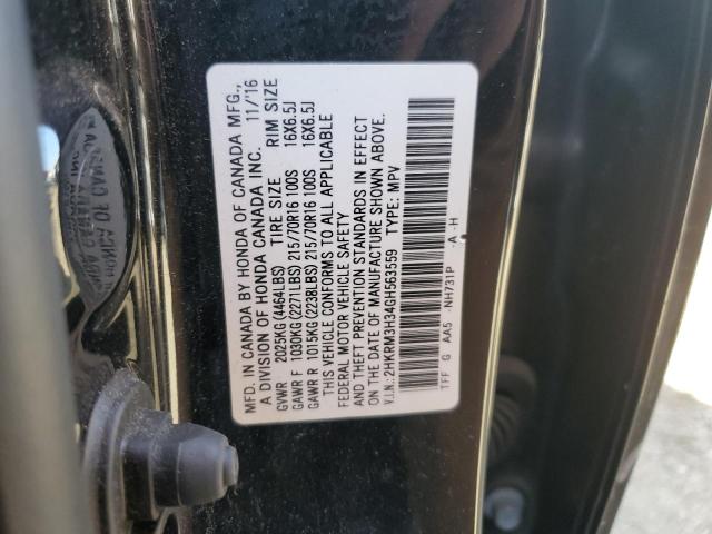 VIN 2HKRM3H34GH563559 2016 Honda CR-V, LX no.13