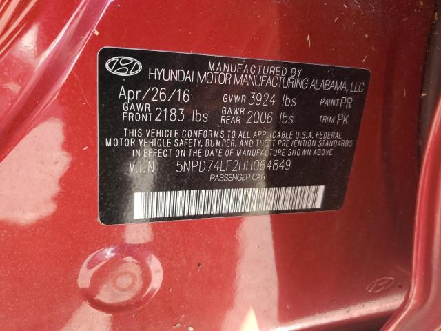 2017 HYUNDAI ELANTRA SE - 5NPD74LF2HH064849