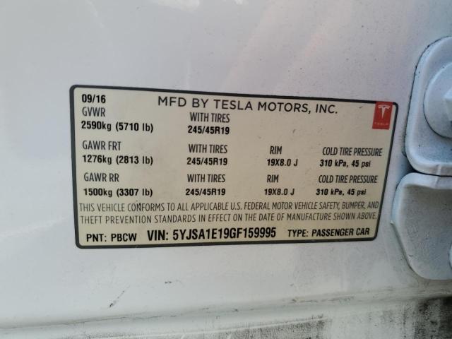 VIN 5YJSA1E19GF159995 2016 Tesla MODEL S no.13