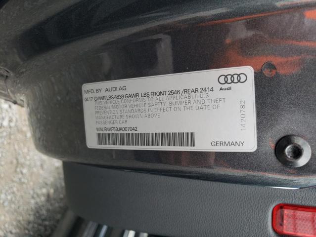 2018 AUDI S5 PRESTIG WAUR4AF59JA007042