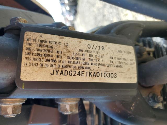 2019 YAMAHA XT250 JYADG24E1KA010303
