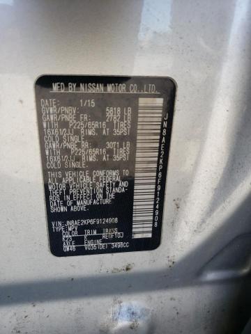 VIN JN8AE2KP6F9124908 2015 Nissan Quest, S no.14