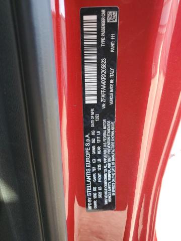2024 FIAT 500 E RED ZFAFFAA4XRX205823