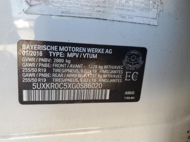2016 BMW X5 XDRIVE3 - 5UXKR0C5XG0S86020