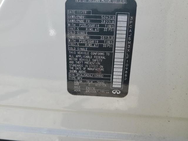 2020 INFINITI QX50 PURE - 3PCAJ5M3XLF109882