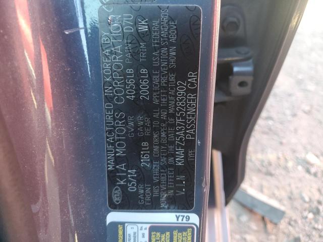 VIN KNAFZ5A37F5283902 2015 KIA Forte, SX no.12