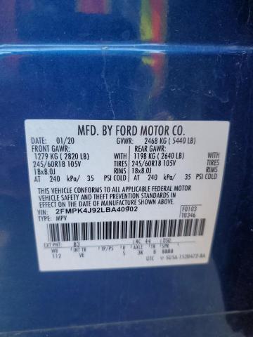 2020 FORD EDGE SEL - 2FMPK4J92LBA40902