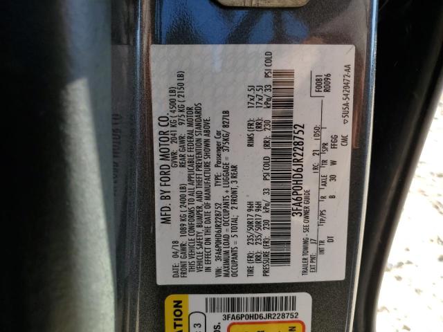 2018 FORD FUSION SE - 3FA6P0HD6JR228752