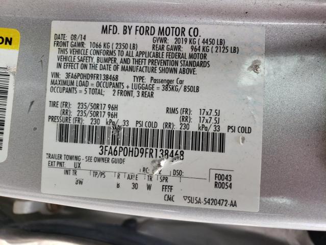 VIN 3FA6P0HD9FR138468 2015 Ford Fusion, SE no.12