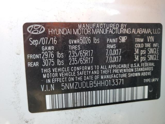 2017 HYUNDAI SANTA FE S - 5NMZUDLB5HH013371