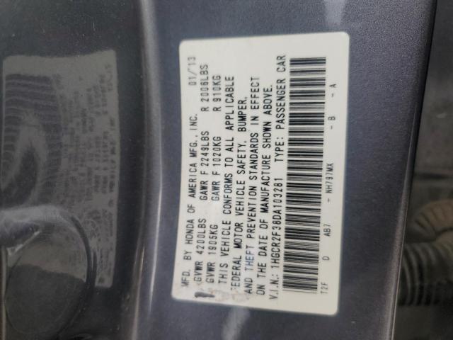 VIN 1HGCR2F38DA103281 2013 HONDA ACCORD no.13