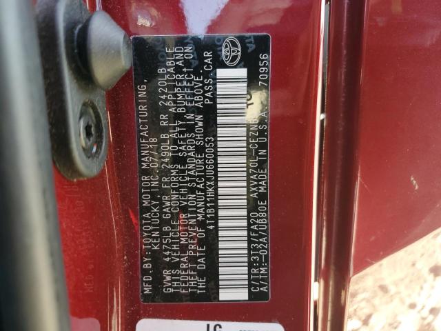 2018 TOYOTA CAMRY L - 4T1B11HKXJU660053