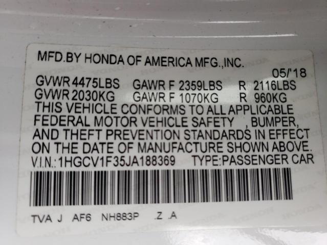 2018 HONDA ACCORD SPO - 1HGCV1F35JA188369