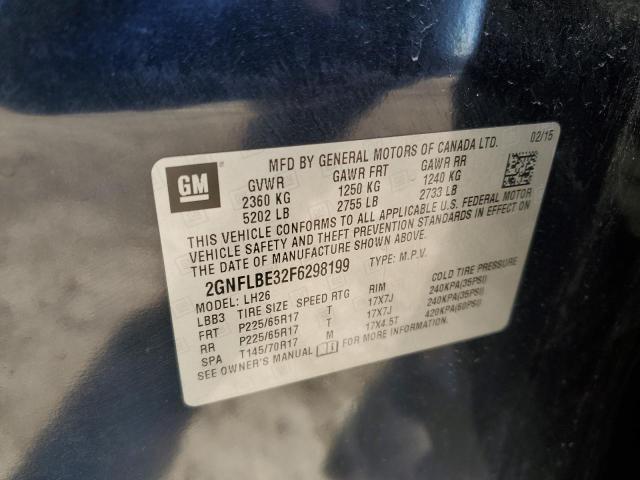 2015 CHEVROLET EQUINOX LT - 2GNFLBE32F6298199
