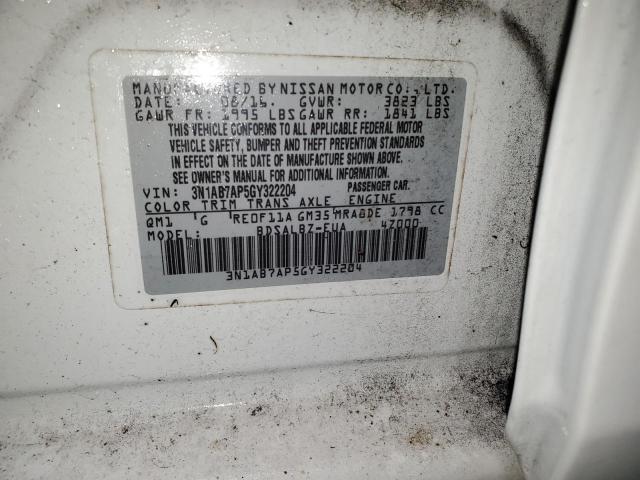 VIN 3N1AB7AP5GY322204 2016 Nissan Sentra, S no.12