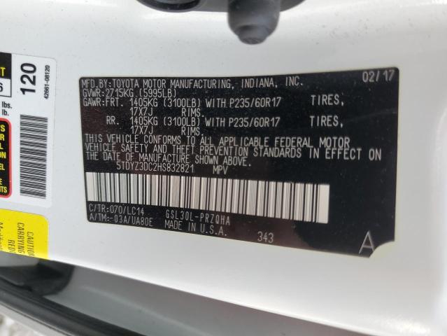2017 TOYOTA SIENNA XLE 5TDYZ3DC2HS832821