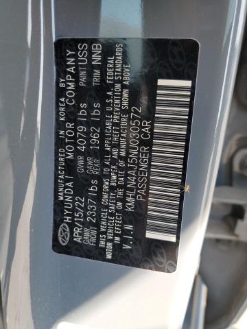 2022 HYUNDAI ELANTRA LI KMHLN4AJ5NU030572