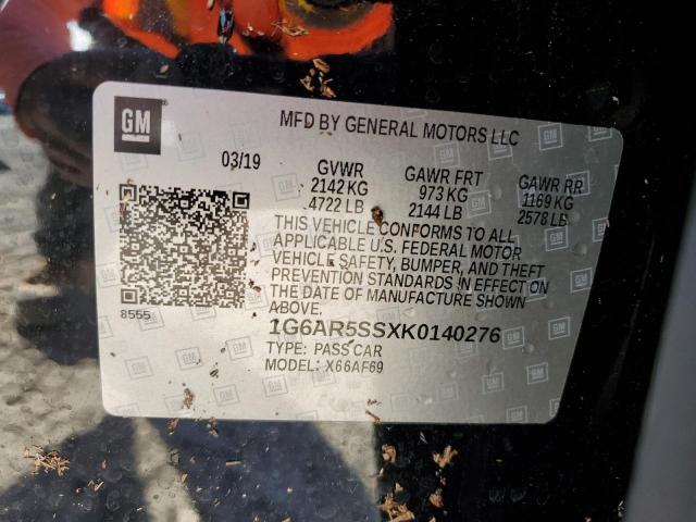 VIN 1G6AR5SSXK0140276 2019 CADILLAC CTS no.13